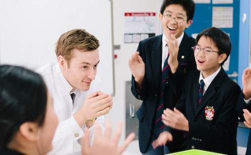 Students clapping